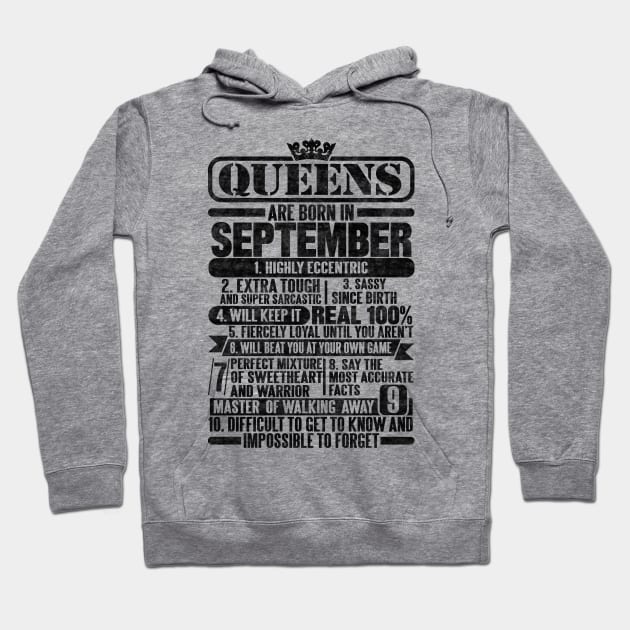 Queens Are Born In September Hoodie by SilverTee
